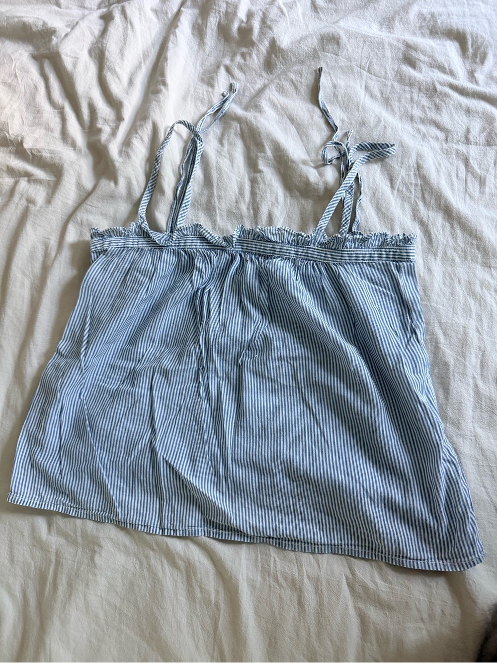 Madewell Striped Blue Tie-Shoulder Cami Top